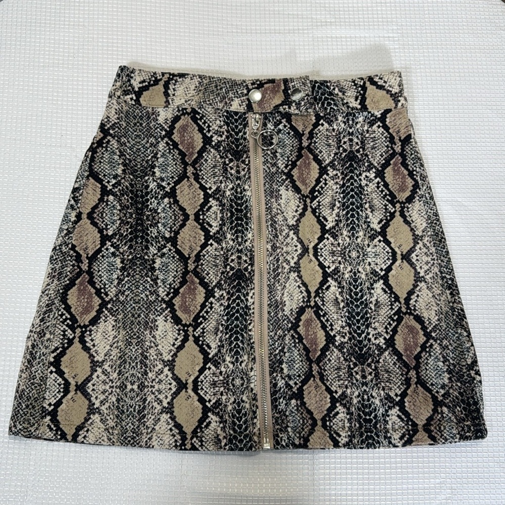 Altar'd State Womens Small Mini Skirt Zip Front Snake Print